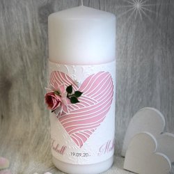 Hochzeitskerze Rosa