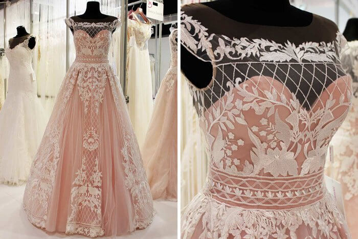 Hochzeitskleid rosa 2018 Monica Loretti