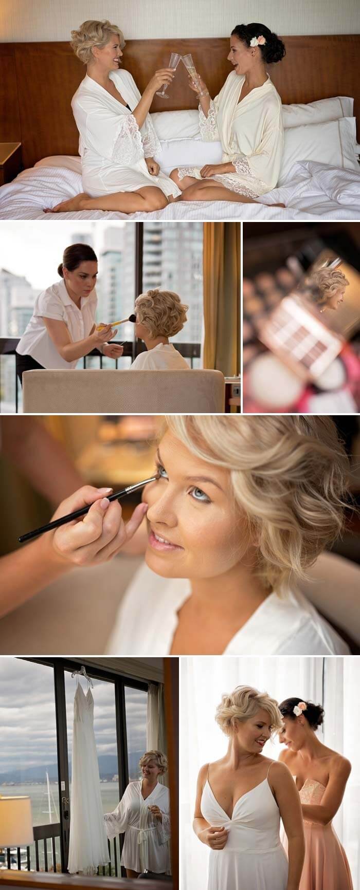 Getting Ready der Regenschirm Hochzeit