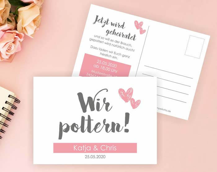 Einladung zum Polterabend Tipps, Ideen, Texte & Beispiele