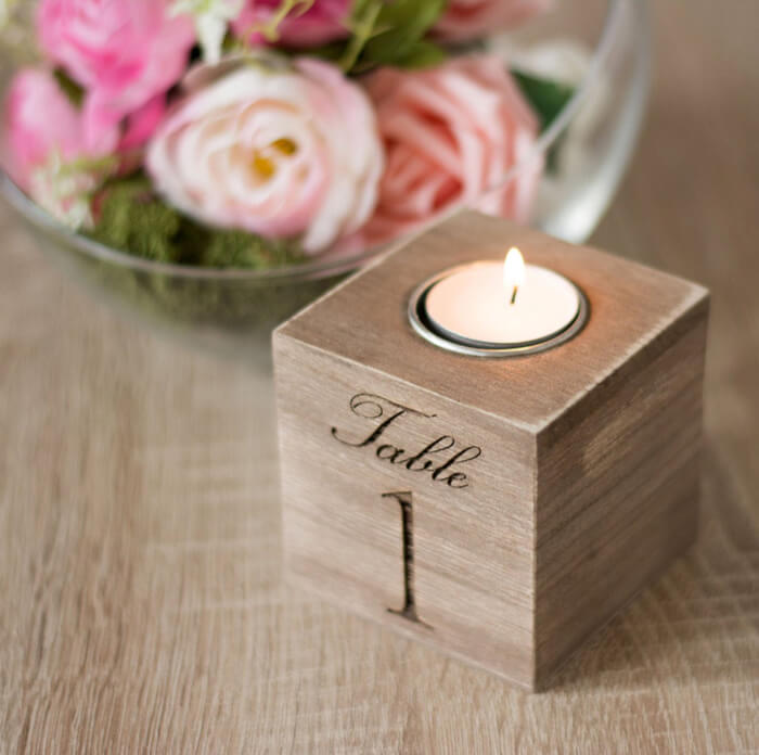 25 Sets Holz Tischnummern Hochzeit - Sechseckige Tischkarten Für Bankett & Feier